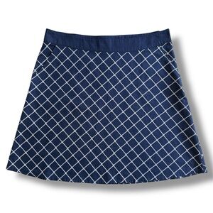 Tommy Hilfiger Navy Diamond‑Nautical-Grid Skirt Size 8